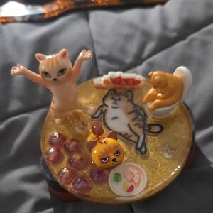 Cute Orange Cat Figurine
